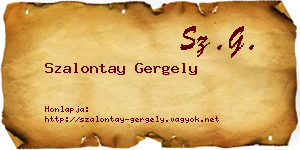 Szalontay Gergely névjegykártya